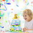 2 Construction Birthday Candles for Cake Decoration Yellow Glitter Number Candle Construction Cake Topper Construction