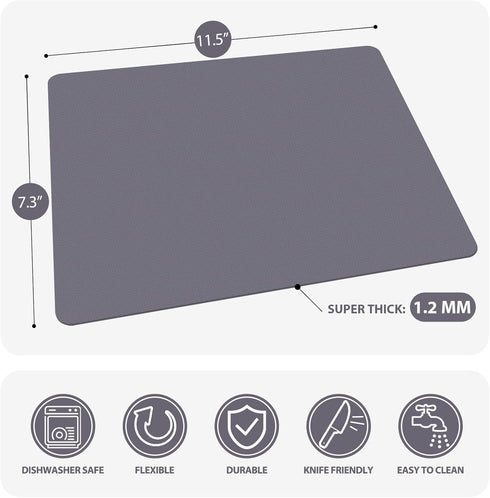 Plastic Cutting Boards for Kitchen, WK Small Flexible Cutting Board Set of 5, Non-Slip Mats for Meat, BPA Free, Mini