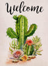 Welcome Cactus Garden Flag - Vertical Double Sided Rustic Farmhouse Flag, 12.5 x 18 Inch Outdoor Decoration