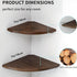 Set 2 7inch Corner Shelves, Floating Corner Shelf, of Solid Oak Wood Corner Wall Shelves, Round End with Wire Hole