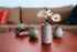 ComSaf Small Ceramic Flower Bud Vases Set of 3, Modern Design, Metallic Gradually Varied Brown Color