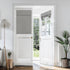 Small French Curtain Tricia Door Curtain, Thermal Insulated Tie Up Shades for French Doors, Silver Grey