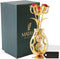 Matashi Gift for Mom - Flowers Bouquet Vase Ornament with Red and Clear Crystals, Home Decor Showpiece
