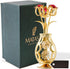 Matashi Gift for Mom - Flowers Bouquet Vase Ornament with Red and Clear Crystals, Home Decor Showpiece
