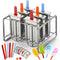 Jingmore Stainless Steel Pop Molds, 6 Round Head Metal Pop Molds with Holder