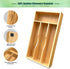 Bamboo Kitchen Drawer Silverware Organizer, 7 Inch Tray Holder for Small Drawer, 4-Slots for Flatware Storage