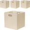 Cube Storage Bins 13×13 Linen - Foldable Box with Handles, Set of 4 for Closet, Shelf, Cabinet Organization