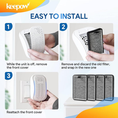 KEEPOW DSTx Filter for Clarifion Mini Air Purifier, 2 in 1 HEPA and Activated Carbon Filters, 4 Pack