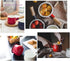 Enamel Milk Pot, Small 4 Inch 17 Oz Saucepan with Wooden Handle, Perfect for Heating Smaller Liquid Portions