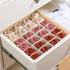 Qozary 2 Pack Socks Underwear Drawer Organizer, 24 Cell or 16 Cell Collapsible Storage Boxes
