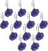 12 PCS Decorative Anti Rust Shower Curtain Hooks, Rose Design Shower Curtain Rings (Purple)