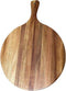 Acacia Wood Round Cutting Board with Handle - Versatile 16"x12" Wooden Charcuterie Board for Pizza, Bread, Cheese