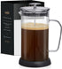 JoyJolt Fluted French Press Coffee and Tea Maker Set, 33.8oz, Stainless Steel, Borosilicate Glass, Portable