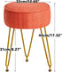WBD009J IBUYKE Teddy Velvet Round Footrest Stool Ottoman, Makeup Vanity Stool Side Table, Velvet Dressing Table Seat