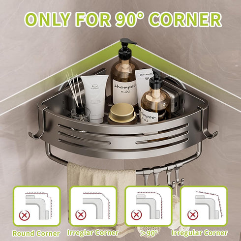 shengtianvdi 6 Shower Caddy Suction Cup, No Drilling Rustproof Bathroom Shower Shelf,Hanging Corner Shower Shelves