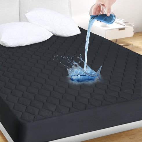 Queen Quilted Fitted Waterproof Mattress Pad, Breathable Premium Soft Filling Mattress Protector,