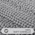 Grandaily Chenille Striped Bathroom Rugs - Extra Thick, Non-Slip Soft Plush Shaggy Bath Carpet, Dark Gray