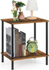 Small End Table 2 Tier Wood Metal Rustic Side Table Living Room