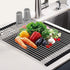 Roll Up Dish Drying Rack, Over The Sink Kitchen Rolling Dish Drainer, Foldable Sink Rack Mat (17.8"x11.8")