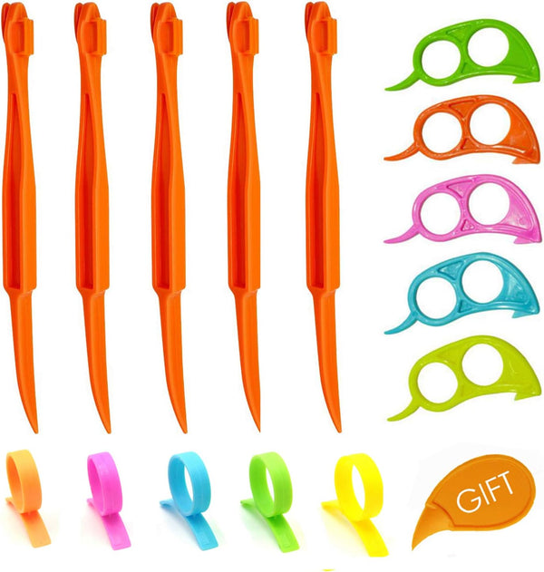 Orange Peeler Set Cosmer - Easy Open Citrus Lemon Citrus Peel Cutter Vegetable Slicer Fruit Tools Kitchen Gadgets (15