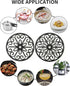 TEAKISS 2 Pack 7 Inch Decorative Round Flower Trivets - Iron Pot Pads, Black Elegant Kitchen and Dining Table