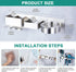 Wall Mounted Hair Dryer Holder, Hair Tool Organizer for Bathroom, Adhesive Stainless Steel Hair Dryer Hanger