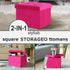 17x13x13in(ROSEO) LINMAGCO Storage Ottoman Folding Foot Stool Velvet Foot Rest with Padded Modern Ottoman with Storage