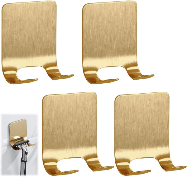 4 Pcs Gold Razor Loofah Holder for Shower Self Adhesive Waterproof Shaver