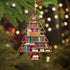 NGHYANNA 4 Inch NGHYANA Wooden Christmas Tree Bookshelf Ornament Book Lover Holiday Decoration