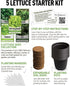 Beginner Indoor Garden Lettuce Kit - Includes Romaine, Buttercrunch Lettuces, Spinach, Arugula, and Kale Heirloom