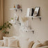 Set 6, 15.7in White(fs-40-w) SKYSEN Floating Shelves for Wall of Wood Wall Shelf for Decor, Bathroom, Bedroom, Storage