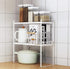 Kitchen Cabinet Shelf Organizer Rack, 2 Pack, Pantry Storage, Bathroom Bedroom Office Table Desk Space Saving, Steel