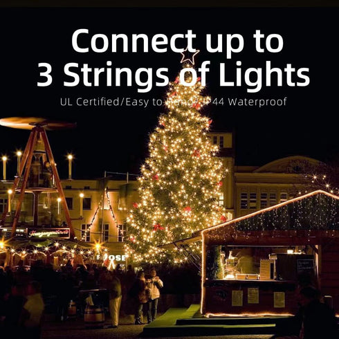 XMASHOME 63.8FT 300 Count (150L*2pcs) White Wire Clear String Lights, Incandescent Christmas Lights