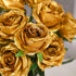 Veryhome 10 Pcs Gold Silk Roses - Artificial Bridal Wedding Bouquet, Real Touch Floral Decor for Christmas Party