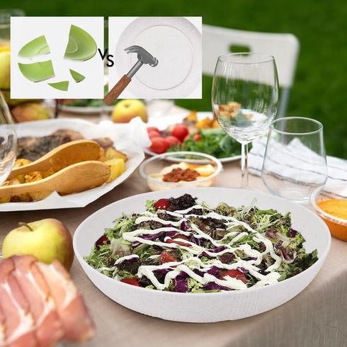 Salad Bowls 10 Inch, Set of 2 Large 65oz Wheat Straw Serving Bowls, Microwave & Dishwasher Safe