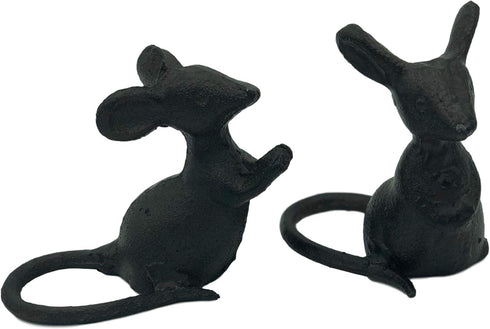 Park Hill Collection Cast Iron Mice Pair, Set of 2