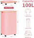 conglow 100L Pink Hamper with Wheels - Large Laundry Hamper with Lid, Rolling Hamper on Wheels, Collapsible Laundry