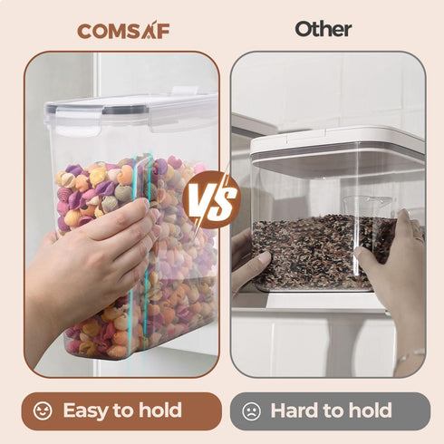 6.7Qt Set 2 Countertop ComSaf Cereal Storage Container of - Ideal for Home Cooks Storing Cereal and Organized Families