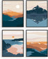 HAUS AND HUES Nature Wall Art Prints - Mid-Century Modern Landscape Mountain Decor
