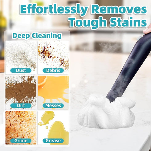 LOVECO Small Microfiber Bonnets (Triangle) Compatible with Dupray Steam Cleaner, McCulloch, awasky, etc, Reusable