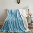 Tache Faux Fur Throw Blanket, Light Baby Blue 63x87 Inch, Super Soft