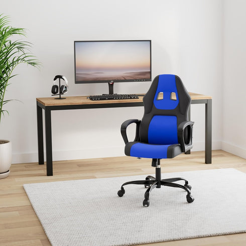 Gaming Chair PC Computer Chair Office Chair for Adult Teen Kids, Ergonomic PU Leather Gamer Chair with Lumbar Support
