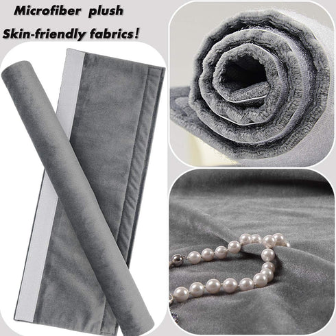 Set of 6 Washable Velvet Fabric Refrigerator Door Handle Covers, Silver Grey for Fridge Microwave Stove Dishwasher