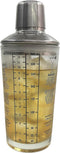Cocktail Shaker, 12oz Glass Martini Shaker with Measured Mixing Stainless Steel Top Cobbler