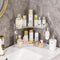 2-Tier Corner Bathroom Organizer Countertop with Hooks, Bathroom Sink Corner Vanity Storage