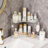2-Tier Corner Bathroom Organizer Countertop with Hooks, Bathroom Sink Corner Vanity Storage
