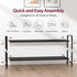 2-Tier Closet, 18-Pairs SLEEPING LAMB Long Shoe Organizer for Stackable Wide Shoe Rack Holds Low Shoe Shelf Storage
