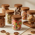 16 oz 4-Pack Bumobum Overnight Oats Containers with Lids, Glass Mason Jars with Acacia Wood Airtight Lid, Wide Mouth