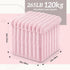 15x15x13 Inch, 265lbs Wenqik Pink Storage Ottoman Cube, Fluffy and Furry Square Foot Rest Stool, Foldable Storage