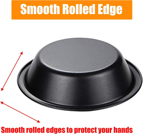 5 Inch Mini Pie Pans, Round Bakeware Set for Baking Pies, Cakes, Tarts, Desserts, Black